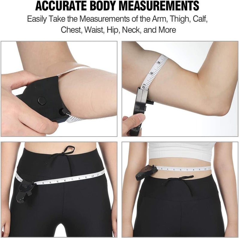 LYTOWN 3PCS Body Measure Tape 60 inch (150cm), Automatic Telescopic Fat Measure for Body Measurement & Weight Loss to Track Weight Loss Muscle Gain by One Hand - Image 2